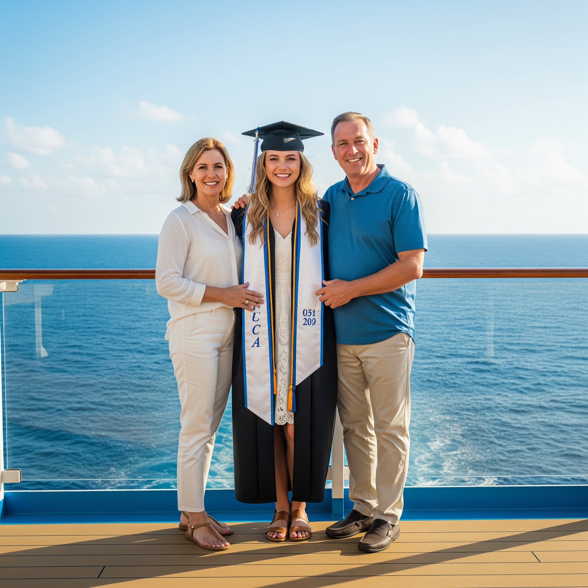 Young person celebrating university graduation